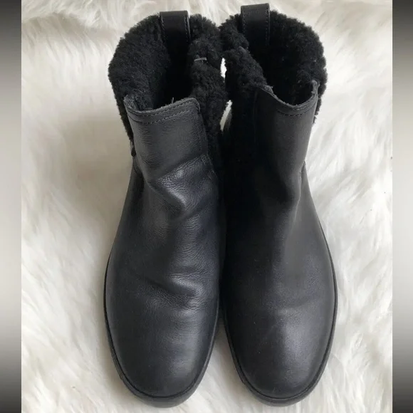 Rag & Bone Farling Black Leather Shearling Booties - Picture 5 of 9